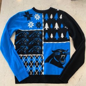 Carolina Panthers ugly Christmas sweater
